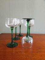 Lucky Vintage set van 6 Luminarc wijnglazen groene voet, Verzamelen, Glas en Borrelglaasjes, Overige typen, Ophalen of Verzenden