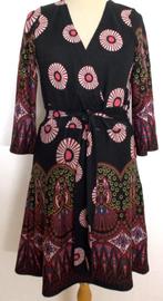 Hippy leuk zwart print jurkje! M, Maat 38/40 (M), Overige kleuren, Verzenden, Zo goed als nieuw