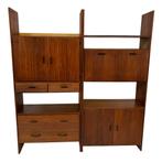 Vintage Simpla Lux Wandkast Wandmeubel Jaren 60 Teak Fineer, Met plank(en), Gebruikt, Vintage, Minder dan 150 cm