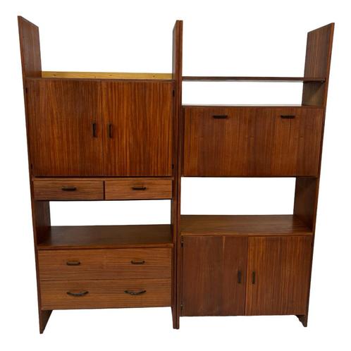 Vintage Simpla Lux Wandkast Wandmeubel Jaren 60 Teak Fineer, Huis en Inrichting, Kasten | Wandmeubels, Gebruikt, Minder dan 150 cm