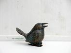 234* Bronzen zang vogel (Boven €75 geen verzendkosten), Ophalen of Verzenden, Nieuw, Overige materialen, Dierenbeeld