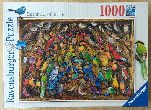 Regenboog van vogels  -  alle puzzels 3 + 1 GRATIS, Hobby en Vrije tijd, Denksport en Puzzels, Zo goed als nieuw, Legpuzzel, 500 t/m 1500 stukjes