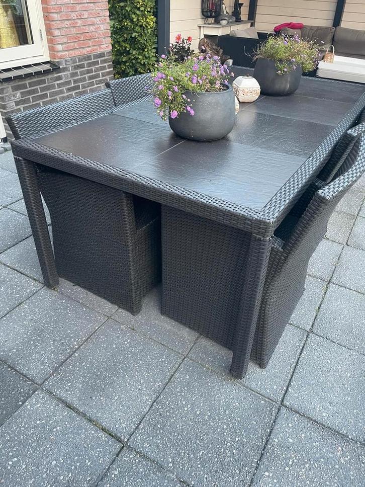 Tuinset met 6 stoelen, Tuin en Terras, Tuinsets en Loungesets, Zo goed als nieuw, Ophalen of Verzenden