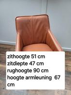 Terracotta Runderleer Eetkamerstoel Zitmaxx, Huis en Inrichting, Stoelen, Ophalen, Bruin, Zo goed als nieuw, Metaal