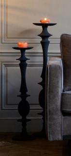 Kandelaar zwart XL metaal kaarsenstandaard ruim 74cm hoog, Ophalen, Zwart, Nieuw, Kandelaar