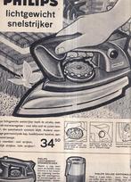 Retro reclame 1958 Philips lichtgewicht strijkijzer, Verzamelen, Retro, Overige typen, Ophalen of Verzenden