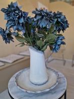 Vaas met kunstbloemen + Schaal, Ophalen of Verzenden, Zo goed als nieuw, Binnen
