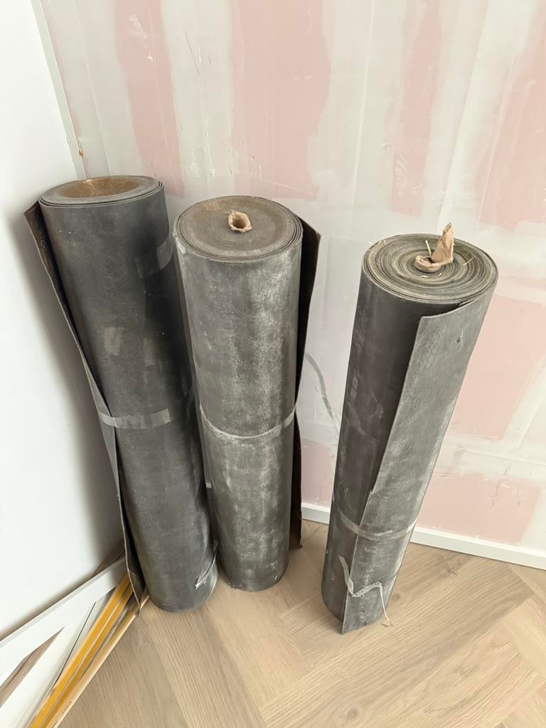 PVC ondervloer 3 rollen, Ophalen, Zo goed als nieuw, 15 m² of meer, Folie