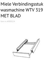 Miele tussenstuk WTV319, Ophalen, Gebruikt, 1200 tot 1600 toeren, Voorlader