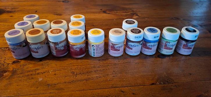 Textielverf Decorfin Talens - 17 potjes nieuw!, Hobby en Vrije tijd, Schilderen, Nieuw, Ophalen of Verzenden