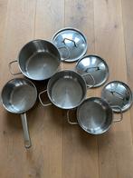 Bk 4-delige pannenset marmite, Ophalen of Verzenden, Gebruikt, Rvs, Pannenset