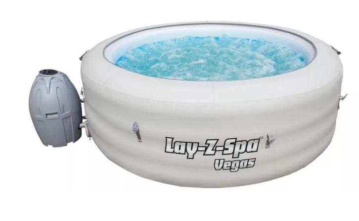 Lay-z-Spa opblaasjacuzzi (verwarmd), Tuin en Terras, Bubbelbaden en Hottubs, Gebruikt, Opblaasbaar, Afdekzeil, Filter, Pomp, Ophalen