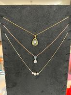 3x Gouden Kettingen, Sieraden, Tassen en Uiterlijk, Kettingen, Ophalen of Verzenden, Zo goed als nieuw, Met edelsteen, Goud