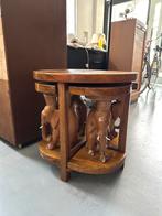 Antieke bijzettafel, nesting table, olifanten, zonder ivoor!, Antiek en Kunst, Ophalen