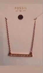 Fossil Rose Gouden Ketting met Strass Stenen, Sieraden, Tassen en Uiterlijk, Kettingen, Ophalen of Verzenden, Zo goed als nieuw