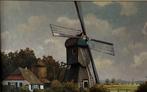 Schilderij molen aan het water S. Huising., Antiek en Kunst, Kunst | Schilderijen | Klassiek, Ophalen of Verzenden