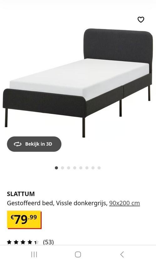 Bed met matras, Huis en Inrichting, Slaapkamer | Bedden, Zo goed als nieuw, Eenpersoons, 200 cm, Hout, Ophalen