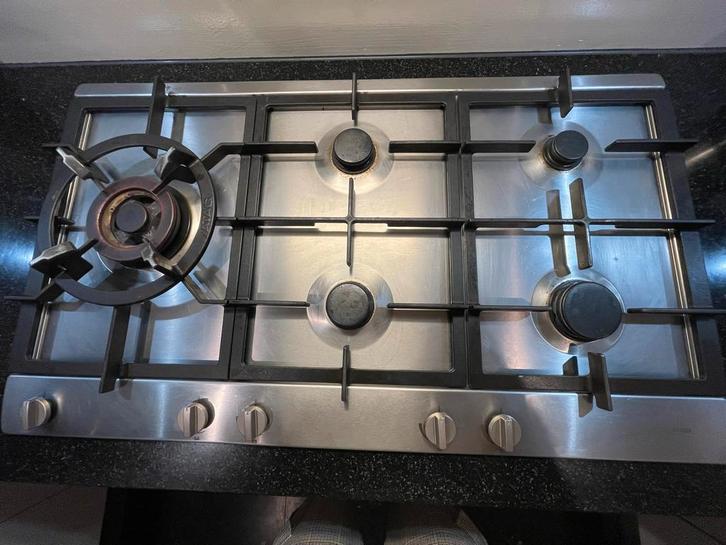 Atag 90cm Gaskookplaat - Werkt Perfect!, Witgoed en Apparatuur, Fornuizen, Gebruikt, Inbouw, Gas, 5 kookzones of meer, 60 cm of meer