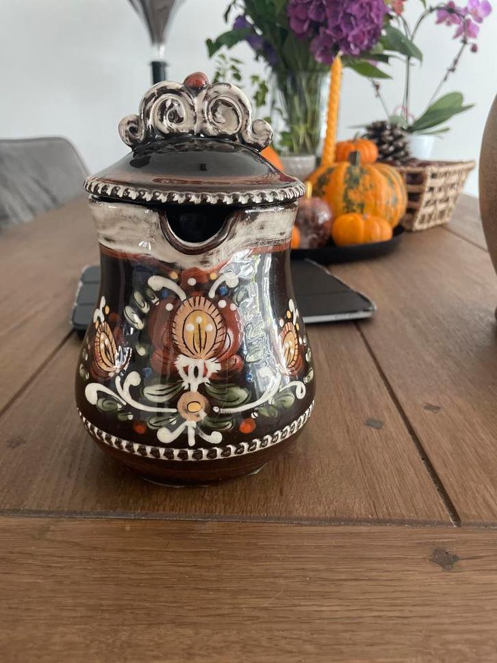 Alsatische Theepot - Handbeschilderd, Antiek en Kunst, Antiek | Keramiek en Aardewerk, Ophalen