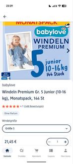 Babylove luiers maat 5 (10-16kg)  144 stuks (voor één maand), Ophalen, Nieuw, Overige typen