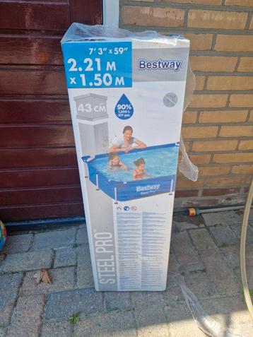 Bestway Steel Pro Frame Pool zonder pomp, 221 x 150 x 43 cm, beschikbaar voor biedingen