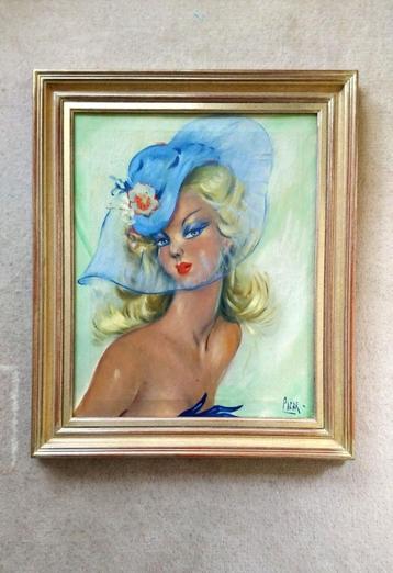 ===femme fatale==RETRO==fraai portret==GESIGNEERD=== beschikbaar voor biedingen