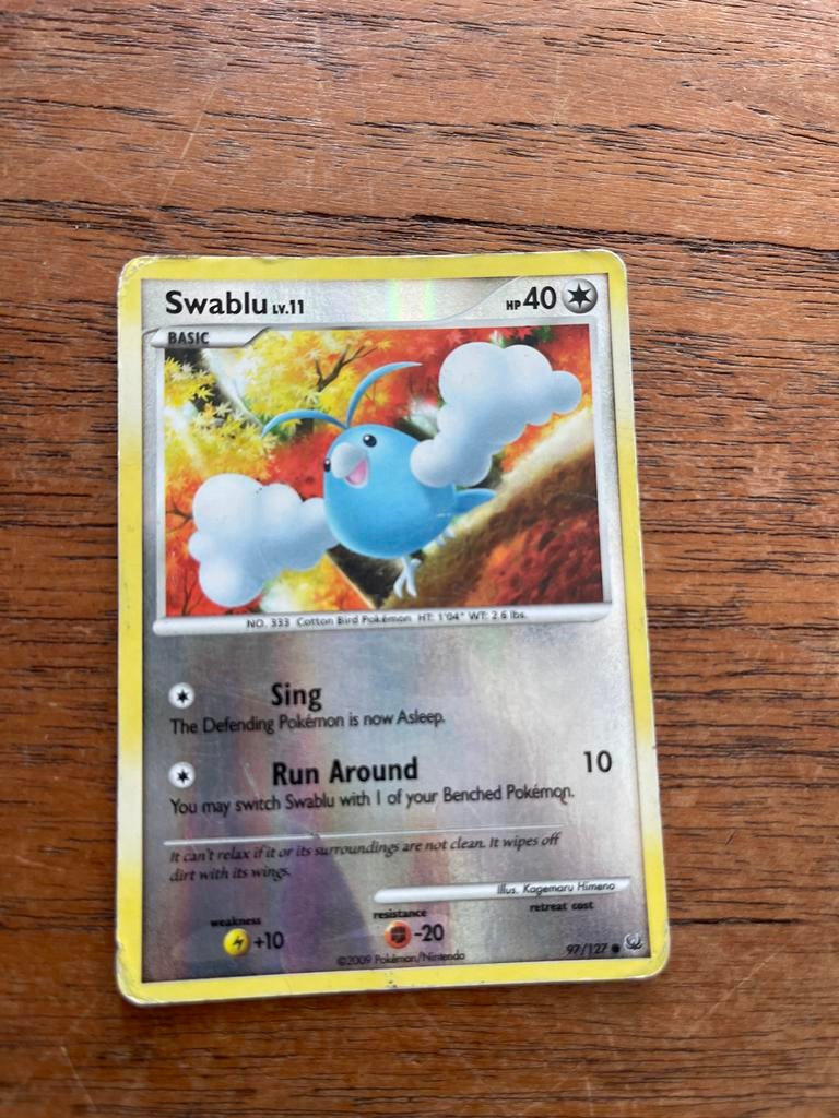 Swablu Pokemon kaart - Gebruikt, Ophalen of Verzenden, Gebruikt, Losse kaart