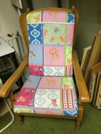 Vintage Stoel met Patchwork Bekleding, Huis en Inrichting, Stoelen, Ophalen, Gebruikt, Overige kleuren, Eén