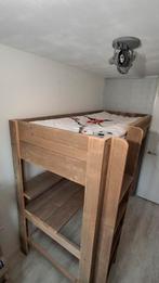 Steigerhouten Hoogslaper 90x200 met Bureau, Huis en Inrichting, Slaapkamer | Stapelbedden en Hoogslapers, Ophalen, Eenpersoons