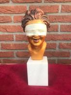 buste van Vrouwe Justitia, gietijzer en marmer, Antiek en Kunst, Ophalen of Verzenden