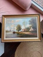 Olieverfschilderij Herman Sanders met oude lijst, Antiek en Kunst, Kunst | Schilderijen | Klassiek, Ophalen of Verzenden