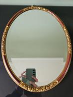 Vintage / antiek spiegel ovaal rood goud L.F. Reeker A'dam, Antiek en Kunst, Antiek | Spiegels, Minder dan 100 cm, Minder dan 50 cm