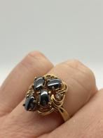 B684 Prachtige zilveren ring hematiet goudkleurig maat 17,75, Sieraden, Tassen en Uiterlijk, Ringen, Ophalen of Verzenden, X, Met edelsteen