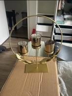 Goudkleurige theelichthouder, Ophalen of Verzenden, Nieuw, Overige materialen, Minder dan 25 cm