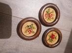 Vintage Geborduurde Wanddecoratie Set, Ophalen of Verzenden