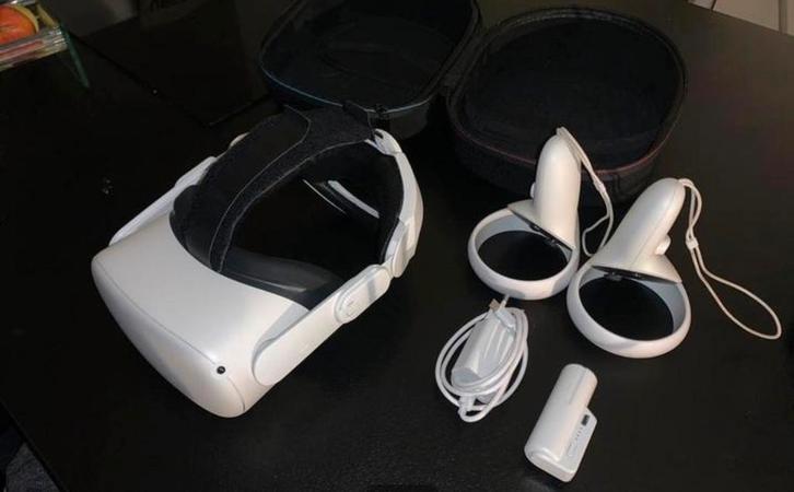 Oculus Quest 2 256GB + 17 Games + Elite Strap + extra accu, Spelcomputers en Games, Virtual Reality, Zo goed als nieuw, Overige platformen