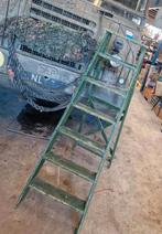 Gave groene vintage trap houten ladder, Ophalen, Gebruikt