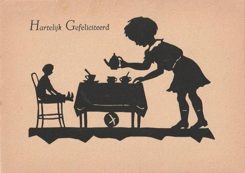 SILHOUET MEISJE POP JAREN 40 ZEER MOOIE OUDE KAART KH652, Verzamelen, Ansichtkaarten | Themakaarten, Ongelopen, 1940 tot 1960