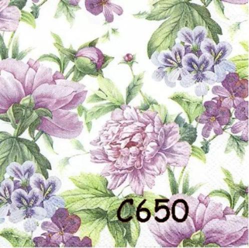 Servetten decoupage/bullet journal - pioenrozen C650, Hobby en Vrije tijd, Knutselen, Nieuw, Materiaal, Verzenden