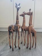 Houten Giraffen Houtsnijwerk Set, Antiek en Kunst, Ophalen of Verzenden