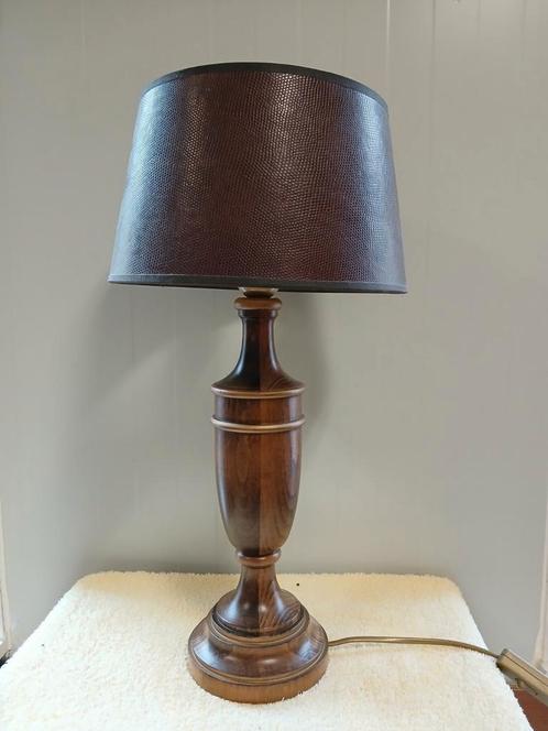 Antieke eikenhouten lampenvoet met kap, Antiek en Kunst, Antiek | Lampen, Ophalen of Verzenden