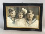 Antieke lijst met prachtige grote foto van drie kinderen, Ophalen