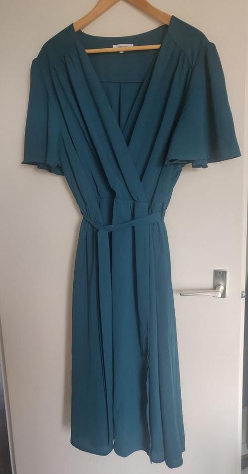 Petrol/groene overslag jurk Paprika maat 5  met ceintuur, Kleding | Dames, Grote Maten, Zo goed als nieuw, Jurk, Groen, Ophalen of Verzenden