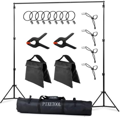PIXETOOL Fotografie Achtergrondsysteem 300 x 260 CM, Audio, Tv en Foto, Fotografie | Fotostudio en Toebehoren, Zo goed als nieuw
