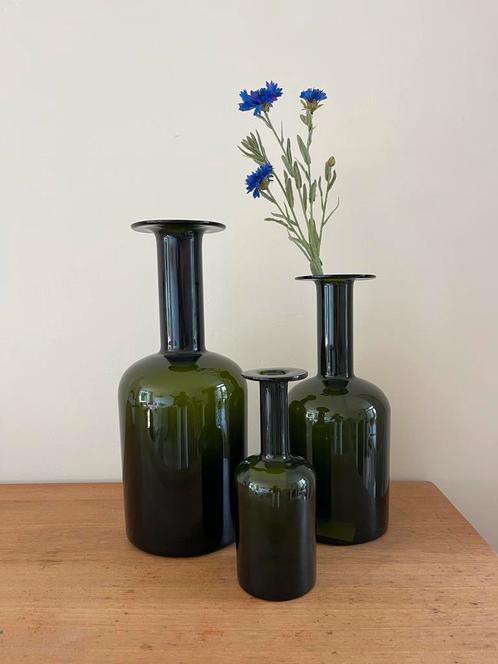 Gulvvase - Otto Bauer Holmegaard - handgeblazen design vaas, Huis en Inrichting, Woonaccessoires | Vazen, Zo goed als nieuw, Overige kleuren