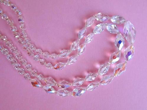 jwg Vintage 50s aurora borealis glas kristal kralen ketting, Sieraden, Tassen en Uiterlijk, Antieke sieraden, Ketting, Overige materialen