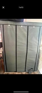 Rantry Wardrobe with Compartments and Rods, Grey Fabric, Huis en Inrichting, Kasten | Roldeurkasten en Archiefkasten, Ophalen of Verzenden