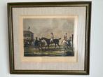 Antieke paardensport gravure Préparatifs d'une course., Antiek en Kunst, Kunst | Etsen en Gravures, Ophalen