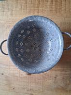 Vintage Emaille Vergiet Grijs Gewolkt, Ophalen of Verzenden