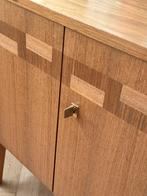 Vintage dressoir ingelegd hout sideboard 50/60/70, Ophalen, Gebruikt, Teakhout, 200 cm of meer